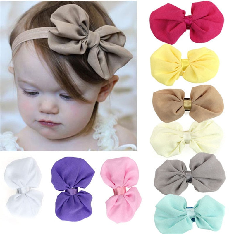 9PCS Chiffon Flower Elastic Baby Headband