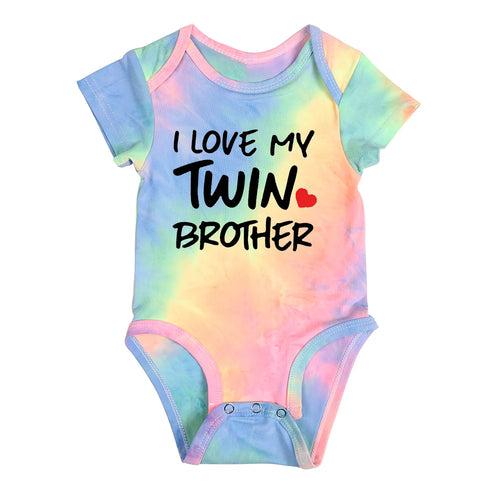 I Love My Twins Brother/Sister Tie Dye Onsie