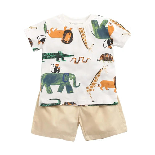 Sanlutoz Baby and Toddler Boys Animal Print Set