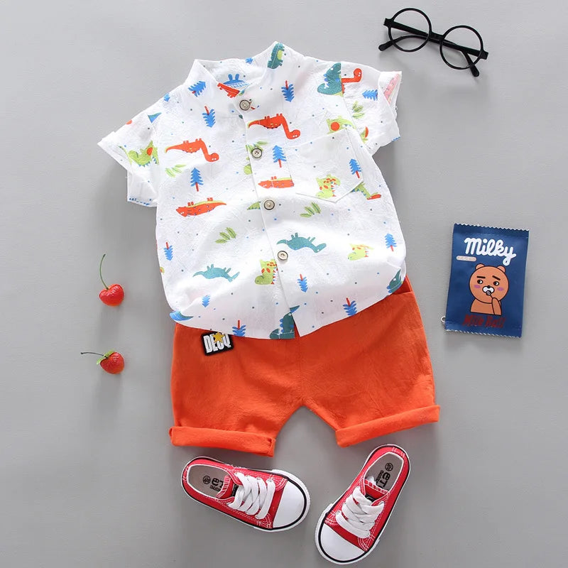 Baby Boys Feather Button Down Set