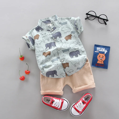 Baby Boys Feather Button Down Set