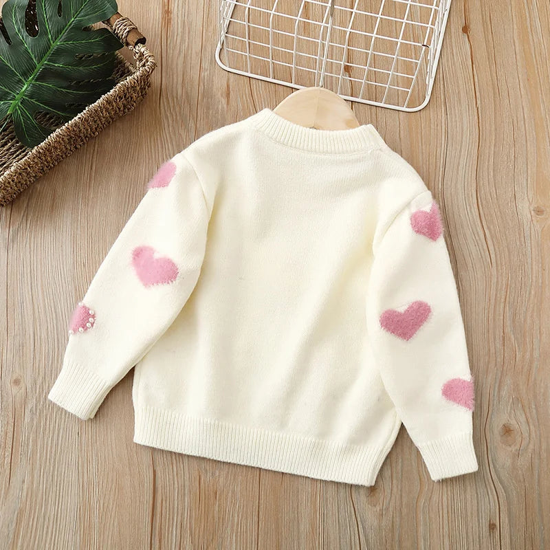 Toddler Girls Heart Sweater