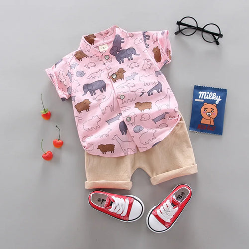 Baby Boys Feather Button Down Set