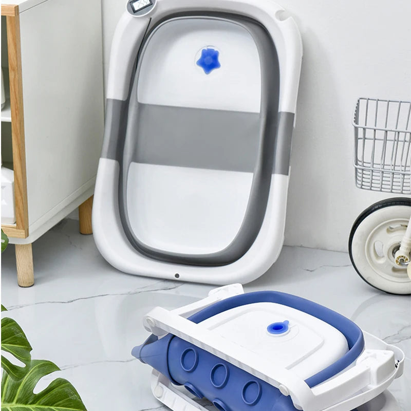 Compact Foldable Baby Bath With Digital Temperature Sensor