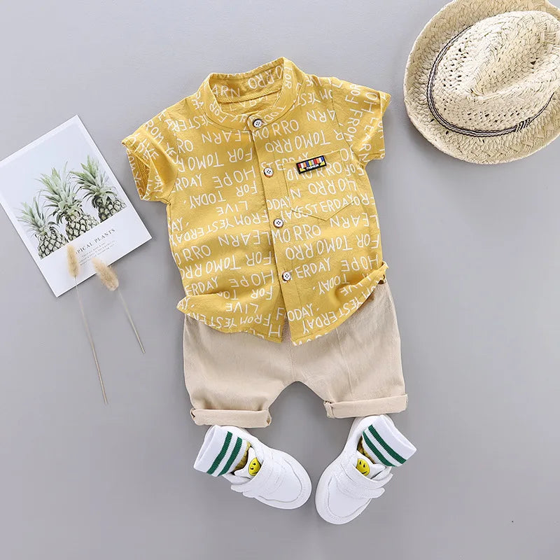 Baby Boys Feather Button Down Set