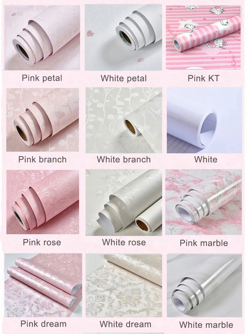 Pink Wall Paper Sticker Selection