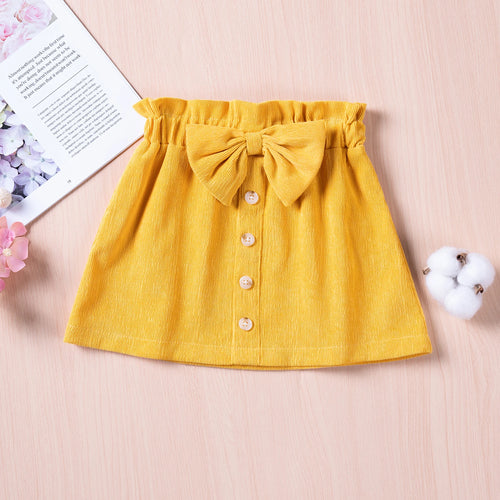 Bow Button A-Line Skirt