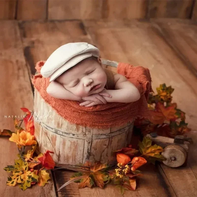 Newborn Photography Suspenders and Hat Set