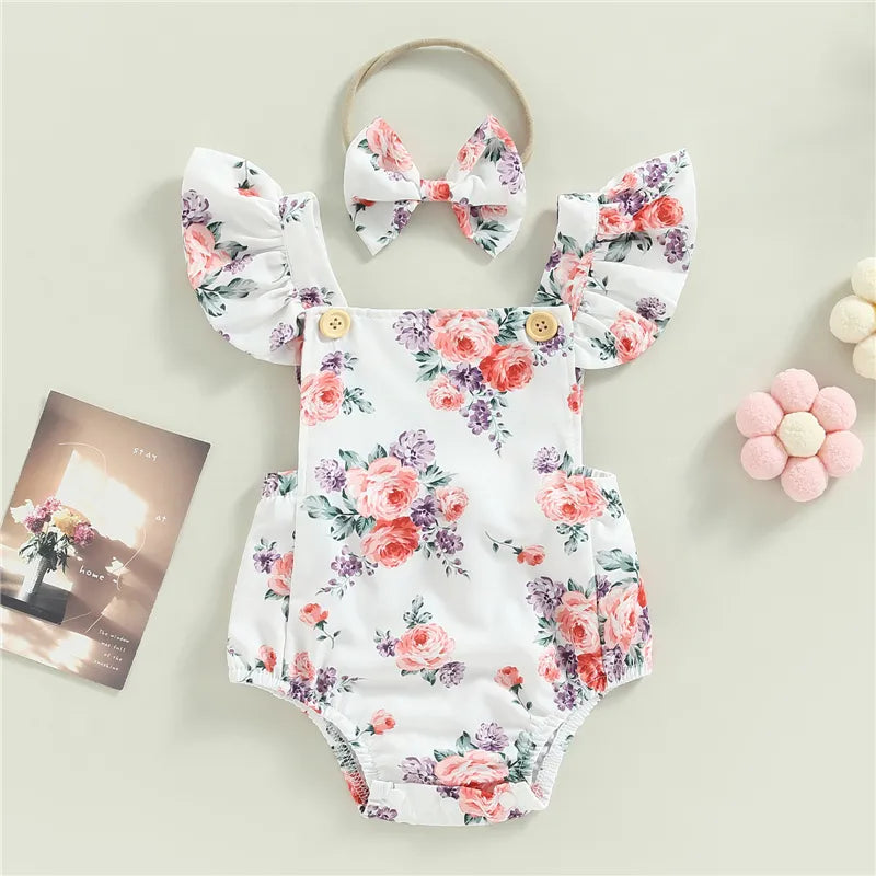 Sister Brother Matching Clothes Baby Girls Floral Print