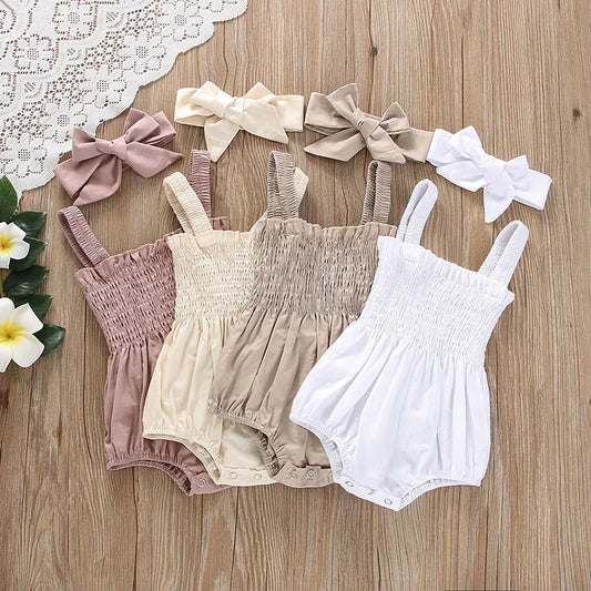 Baby Girls Romper W/Bow